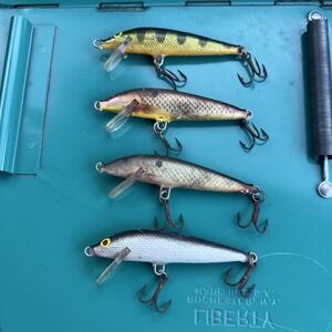 Vintage Rapala Crankbait Lures, Set Of 4